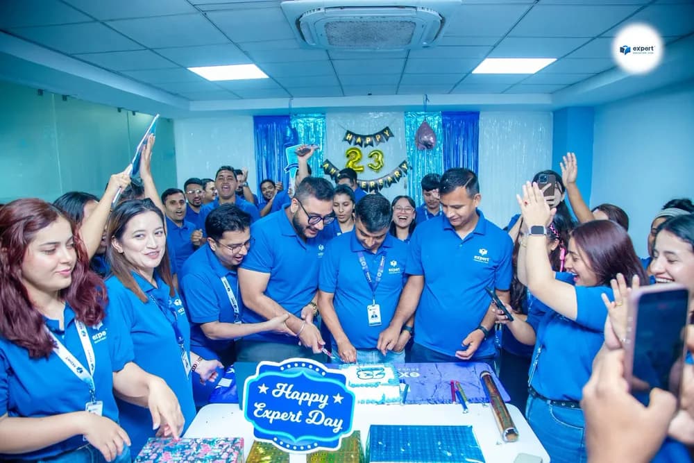 The Expert Education team celebrating 23 years