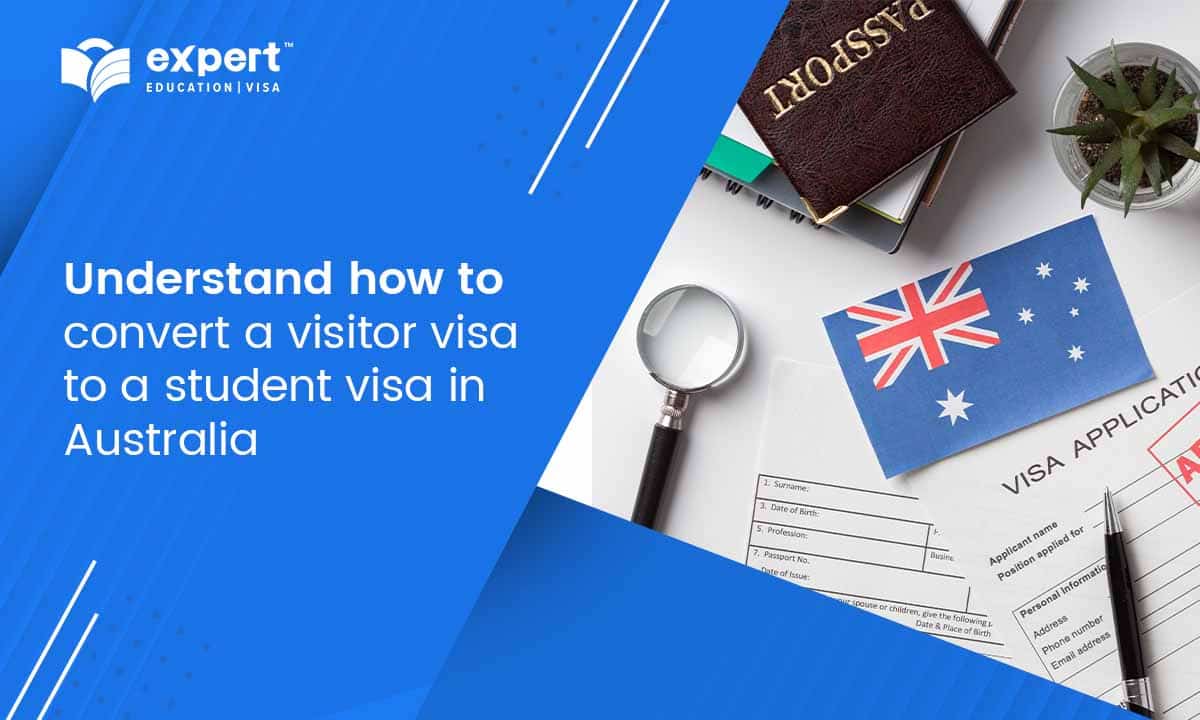 Visa application documents with the Australian flag